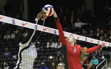 The Woodlands’ Courtney Eckenrode, here playing in the Class 5A state championship match, was named the MVP of District 14-5A.