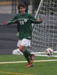 The Woodlands’ Marcelo Tamez celebrates after scoring a goal during a District 14-5A match on Wednesday at Buddy Moorhead Memorial Stadium. 