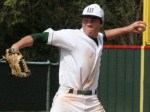 The Woodlands pitcher Aaron Milone delivers on Saturday against Langham Creek.