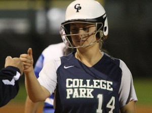 Chelsea Dowell reaches base in a recent home game. The Lady Cavs fell 8-4 at Lufkin on Friday