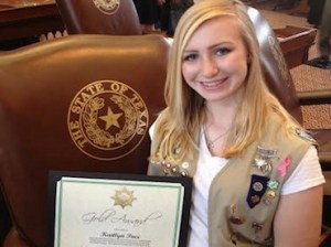 Kaitlyn Pace, a resident of The Woodlands and Girl Scout of 12 years, earned the Gold Award by helping with Interfaith's Veggie Village.