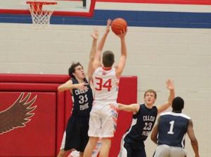 Oak Ridge's Wesley Hill goes up for a shot late in the fourth quarter in Tuesday night's district game vs. College Park.