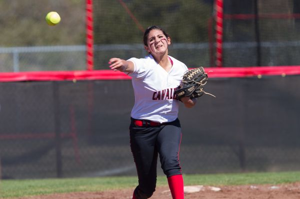 Lake Travis senior Melanie Lopez, shown in a game against Anderson earlier in the season, hit a game-tying two-run homer for the Cavaliers on Saturday, but The Woodlands came away with a 5-4 victory to sweep a Class 6A softball playoff series.