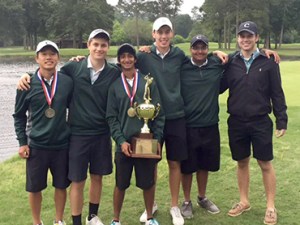 The 2015 SPC Boys' Golf Champions, from left: Ben Wong, Tom Cochrane, Suraj Swarup, Ben Robinson, Jay Swarup and Jake Willingham.
