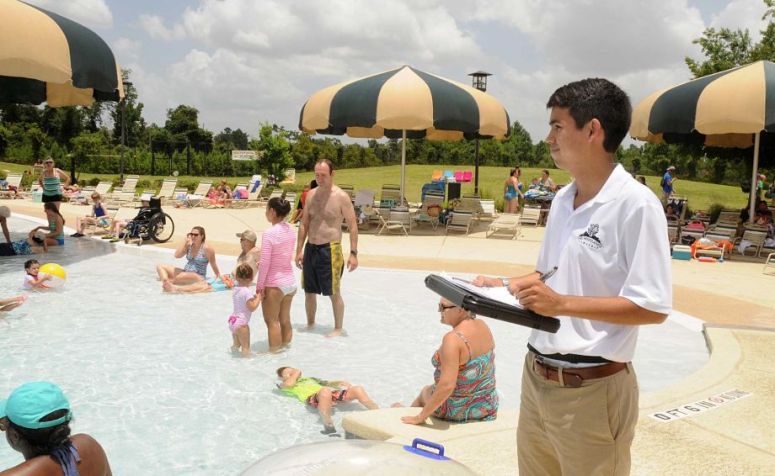 Alex Gonzalez, senior lifeguard, instructor and pool supervisor at Rob Fleming Aquatic Center, started lifeguarding four summers ago while he was a student at The Woodlands High School.