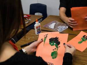 The Oak Ridge High School Student Council worked with the 'little War Eagles,' children of ORHS teachers, to make an adorable Franken-feet craft in spirit of Halloween