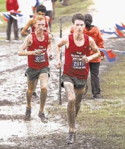 The Woodlands' Matthew McClellan and Nicholas Enochs compete in the Class 6A UIL State Cross Country Championships back in November. The Woodlands Highlanders finished sixth in the nation at the Nike Cross Nationals meet in Portland, Ore. on Saturday.