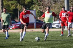 The Woodlands High School soccer team alumni, split into red and green teams, compete against one another on Saturday, Dec. 19, 2015, at Bear Branch Sportsfields.